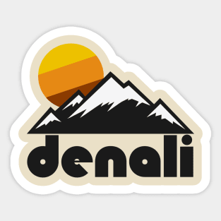 Retro Denali ))(( Tourist Souvenir Travel Alaska Design Sticker